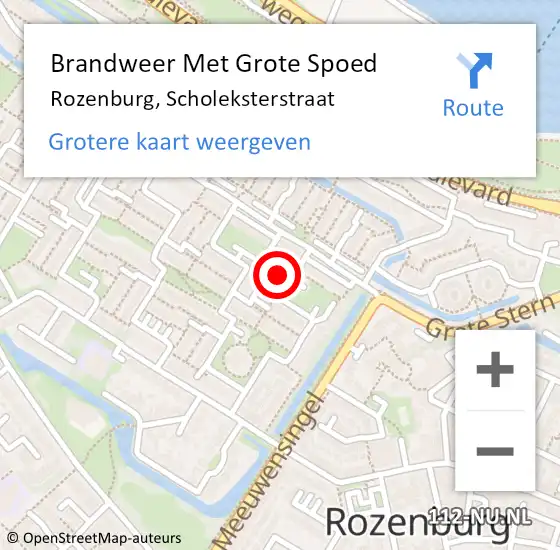 Locatie op kaart van de 112 melding: Brandweer Met Grote Spoed Naar Rozenburg, Scholeksterstraat op 9 februari 2022 16:40