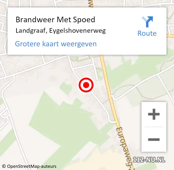 Locatie op kaart van de 112 melding: Brandweer Met Spoed Naar Landgraaf, Eygelshovenerweg op 9 februari 2022 18:19