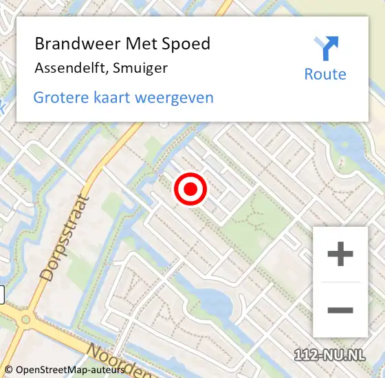 Locatie op kaart van de 112 melding: Brandweer Met Spoed Naar Assendelft, Smuiger op 9 februari 2022 19:41