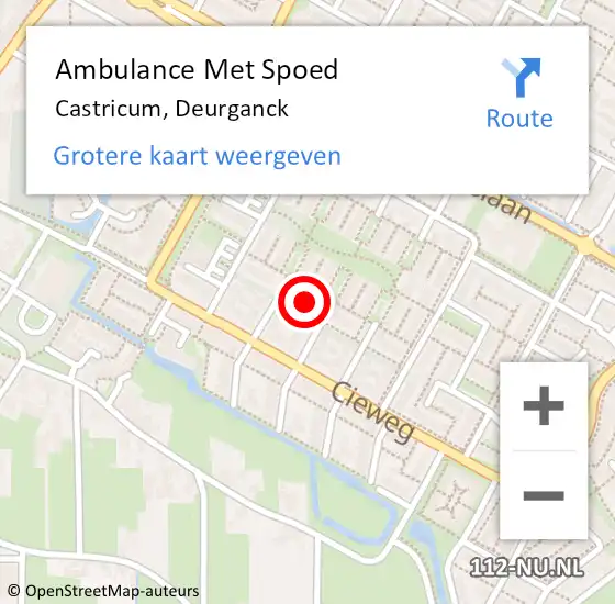 Locatie op kaart van de 112 melding: Ambulance Met Spoed Naar Castricum, Deurganck op 9 februari 2022 20:01