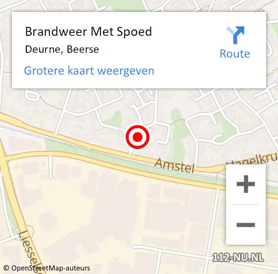 Locatie op kaart van de 112 melding: Brandweer Met Spoed Naar Deurne, Beerse op 9 februari 2022 20:10