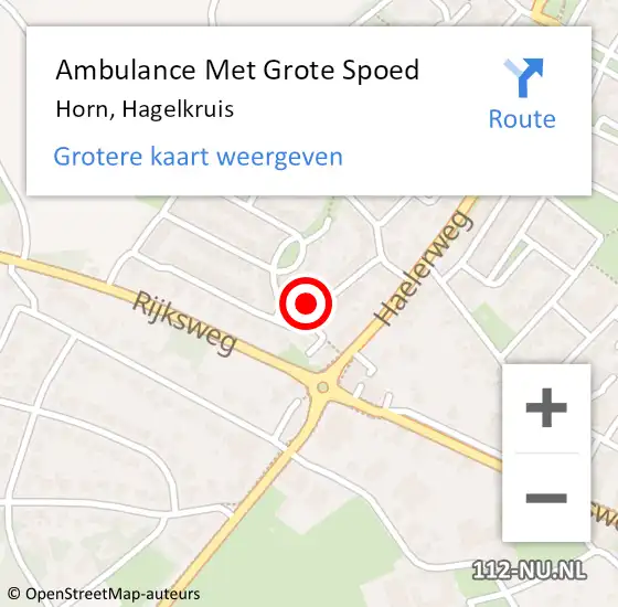 Locatie op kaart van de 112 melding: Ambulance Met Grote Spoed Naar Horn, Hagelkruis op 9 februari 2022 20:28