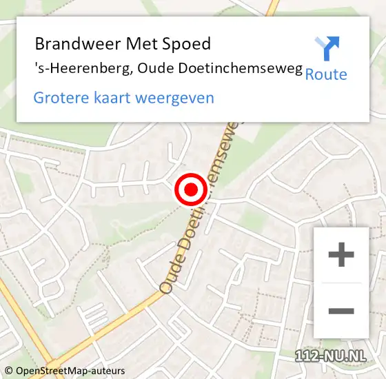 Locatie op kaart van de 112 melding: Brandweer Met Spoed Naar 's-Heerenberg, Oude Doetinchemseweg op 9 februari 2022 20:58