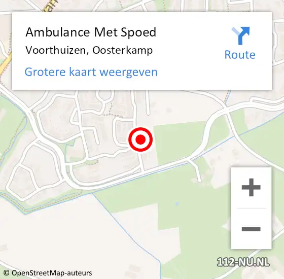 Locatie op kaart van de 112 melding: Ambulance Met Spoed Naar Voorthuizen, Oosterkamp op 9 februari 2022 21:06