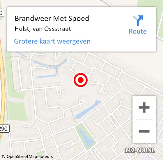 Locatie op kaart van de 112 melding: Brandweer Met Spoed Naar Hulst, van Ossstraat op 9 februari 2022 22:49