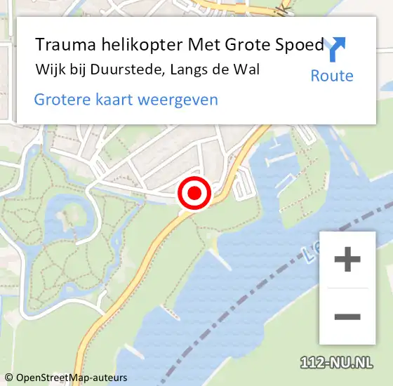 Locatie op kaart van de 112 melding: Trauma helikopter Met Grote Spoed Naar Wijk bij Duurstede, Langs de Wal op 10 februari 2022 05:53