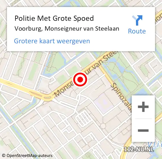 Locatie op kaart van de 112 melding: Politie Met Grote Spoed Naar Voorburg, Monseigneur van Steelaan op 10 februari 2022 06:46