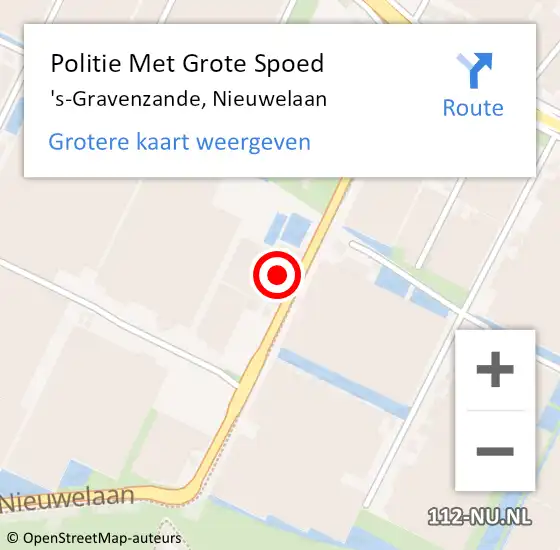 Locatie op kaart van de 112 melding: Politie Met Grote Spoed Naar 's-Gravenzande, Nieuwelaan op 10 februari 2022 07:20