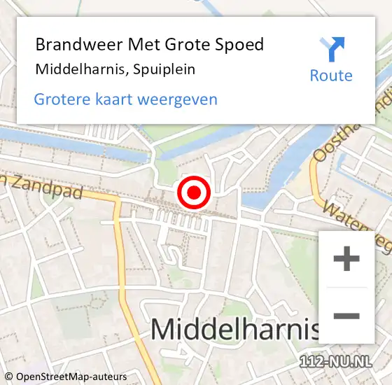 Locatie op kaart van de 112 melding: Brandweer Met Grote Spoed Naar Middelharnis, Spuiplein op 7 juli 2014 19:39