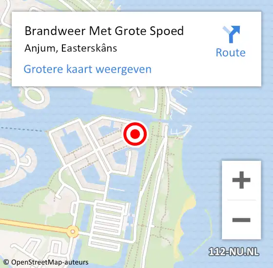 Locatie op kaart van de 112 melding: Brandweer Met Grote Spoed Naar Anjum, Easterskâns op 10 februari 2022 09:11