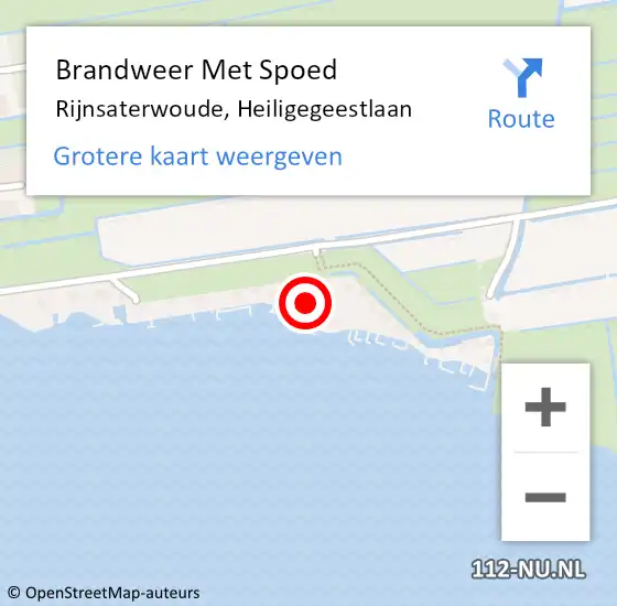 Locatie op kaart van de 112 melding: Brandweer Met Spoed Naar Rijnsaterwoude, Heiligegeestlaan op 10 februari 2022 10:24