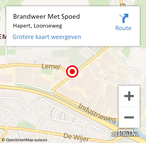 Locatie op kaart van de 112 melding: Brandweer Met Spoed Naar Hapert, Loonseweg op 10 februari 2022 10:38