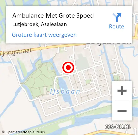 Locatie op kaart van de 112 melding: Ambulance Met Grote Spoed Naar Lutjebroek, Azalealaan op 10 februari 2022 11:06