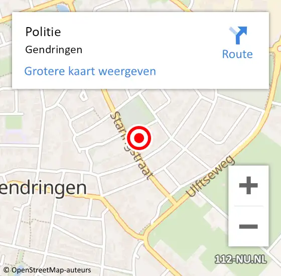 Locatie op kaart van de 112 melding: Politie Gendringen op 10 februari 2022 11:25