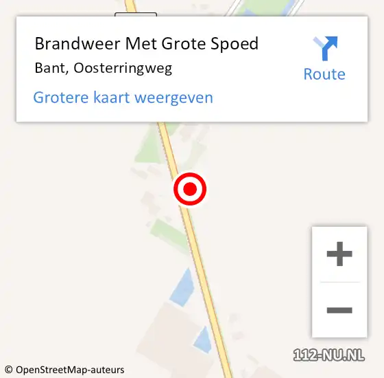 Locatie op kaart van de 112 melding: Brandweer Met Grote Spoed Naar Bant, Oosterringweg op 10 februari 2022 11:44