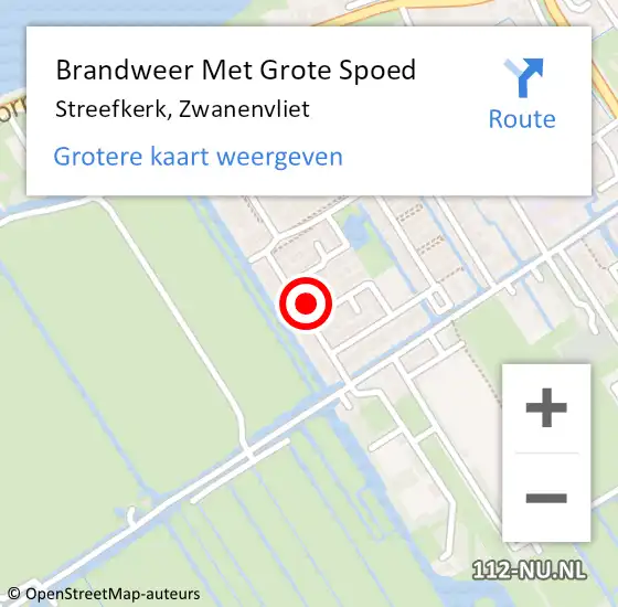 Locatie op kaart van de 112 melding: Brandweer Met Grote Spoed Naar Streefkerk, Zwanenvliet op 10 februari 2022 11:59