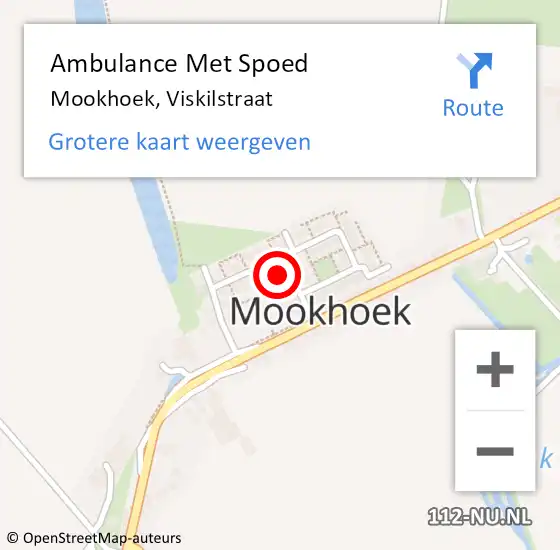 Locatie op kaart van de 112 melding: Ambulance Met Spoed Naar Mookhoek, Viskilstraat op 10 februari 2022 12:12