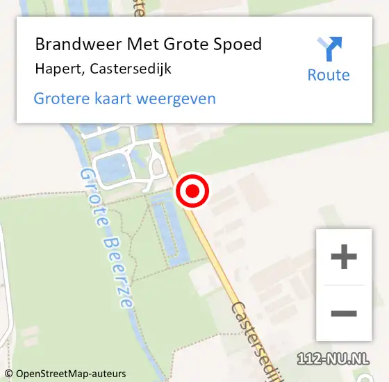 Locatie op kaart van de 112 melding: Brandweer Met Grote Spoed Naar Hapert, Castersedijk op 10 februari 2022 12:12
