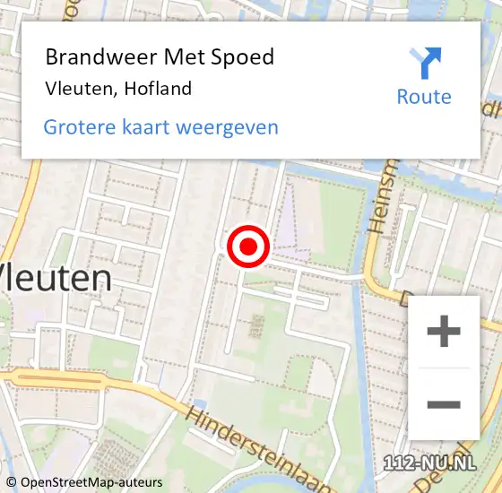 Locatie op kaart van de 112 melding: Brandweer Met Spoed Naar Vleuten, Hofland op 10 februari 2022 12:23