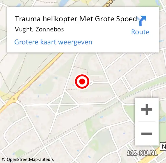 Locatie op kaart van de 112 melding: Trauma helikopter Met Grote Spoed Naar Vught, Zonnebos op 10 februari 2022 13:38