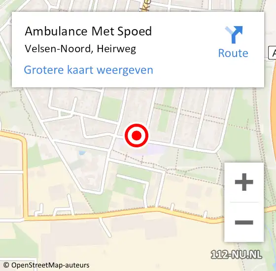 Locatie op kaart van de 112 melding: Ambulance Met Spoed Naar Velsen-Noord, Heirweg op 10 februari 2022 13:43