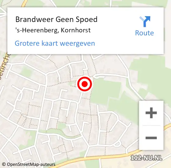 Locatie op kaart van de 112 melding: Brandweer Geen Spoed Naar 's-Heerenberg, Kornhorst op 10 februari 2022 13:59