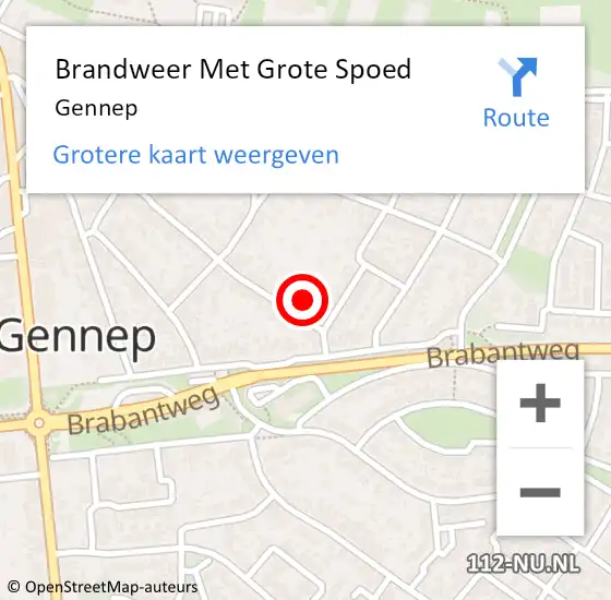 Locatie op kaart van de 112 melding: Brandweer Met Grote Spoed Naar Gennep op 10 februari 2022 14:41