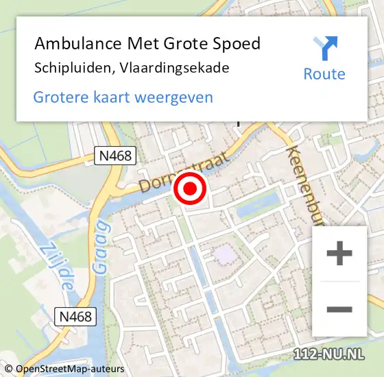 Locatie op kaart van de 112 melding: Ambulance Met Grote Spoed Naar Schipluiden, Vlaardingsekade op 10 februari 2022 15:35