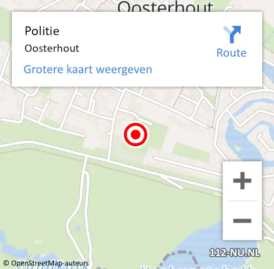 Locatie op kaart van de 112 melding: Politie Oosterhout op 10 februari 2022 16:04