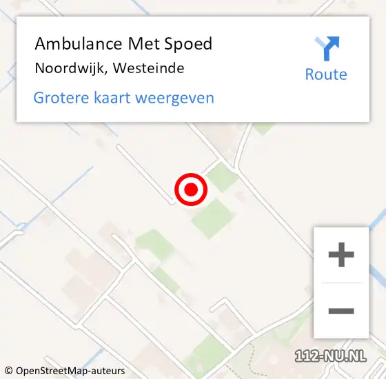 Locatie op kaart van de 112 melding: Ambulance Met Spoed Naar Noordwijk, Westeinde op 10 februari 2022 17:21