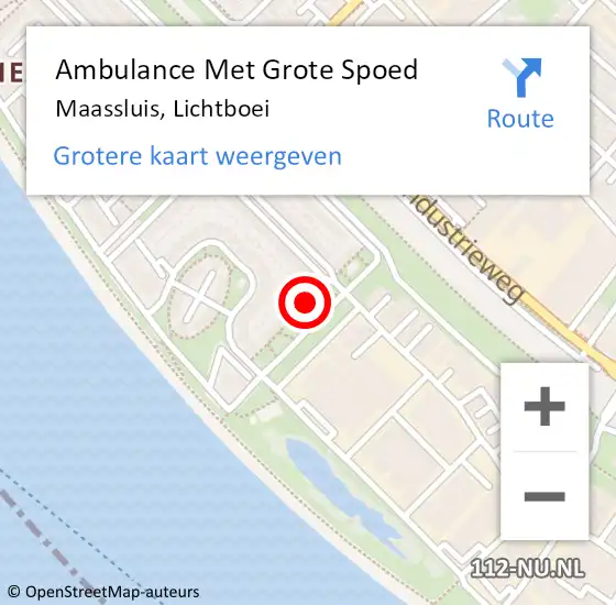 Locatie op kaart van de 112 melding: Ambulance Met Grote Spoed Naar Maassluis, Lichtboei op 10 februari 2022 17:27