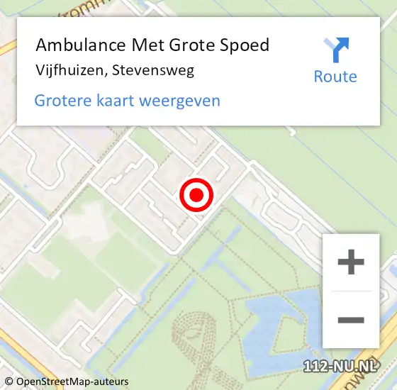 Locatie op kaart van de 112 melding: Ambulance Met Grote Spoed Naar Vijfhuizen, Stevensweg op 10 februari 2022 17:31