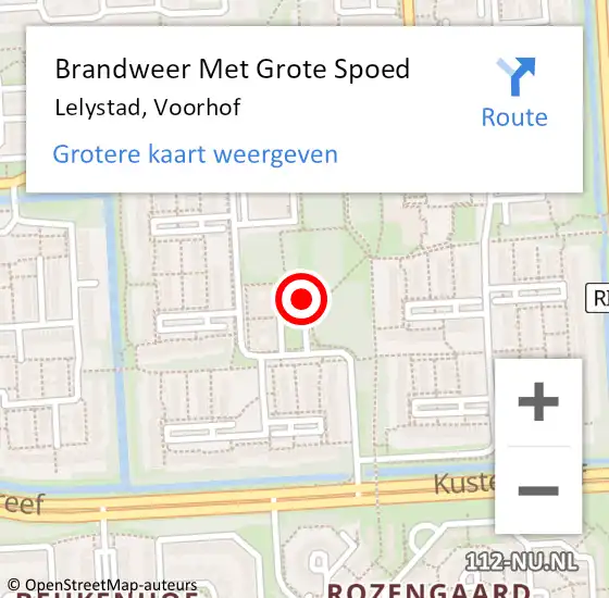 Locatie op kaart van de 112 melding: Brandweer Met Grote Spoed Naar Lelystad, Voorhof op 10 februari 2022 18:01