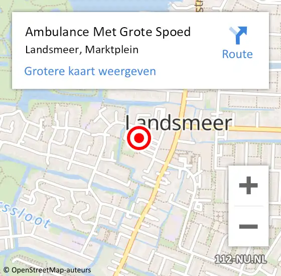 Locatie op kaart van de 112 melding: Ambulance Met Grote Spoed Naar Landsmeer, Marktplein op 10 februari 2022 18:17