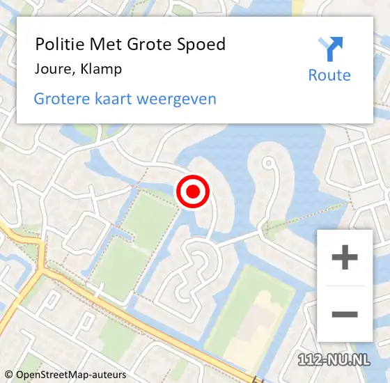 Locatie op kaart van de 112 melding: Politie Met Grote Spoed Naar Joure, Klamp op 10 februari 2022 19:22