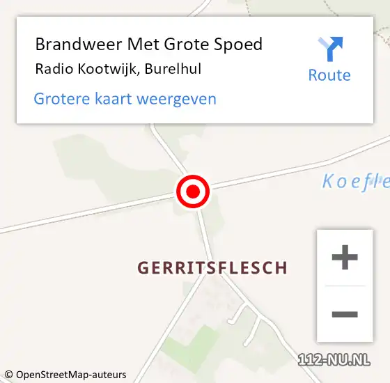 Locatie op kaart van de 112 melding: Brandweer Met Grote Spoed Naar Radio Kootwijk, Burelhul op 7 juli 2014 21:01