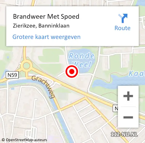 Locatie op kaart van de 112 melding: Brandweer Met Spoed Naar Zierikzee, Banninklaan op 7 juli 2014 21:02