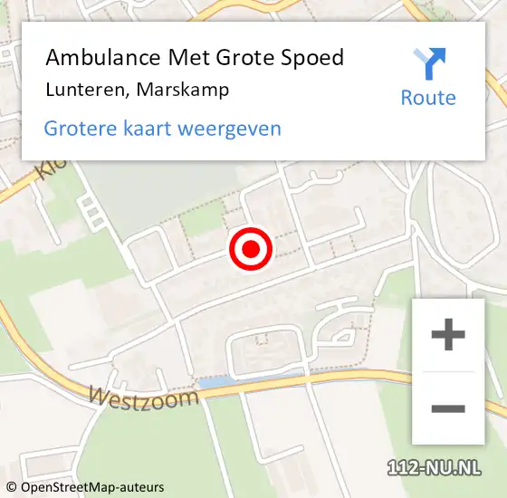 Locatie op kaart van de 112 melding: Ambulance Met Grote Spoed Naar Lunteren, Marskamp op 10 februari 2022 20:19