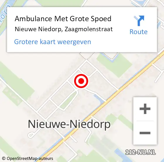 Locatie op kaart van de 112 melding: Ambulance Met Grote Spoed Naar Nieuwe Niedorp, Zaagmolenstraat op 10 februari 2022 20:24