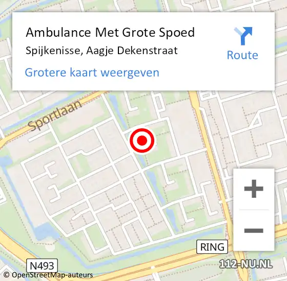 Locatie op kaart van de 112 melding: Ambulance Met Grote Spoed Naar Spijkenisse, Aagje Dekenstraat op 10 februari 2022 22:13