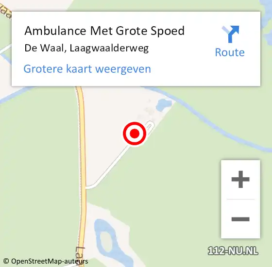 Locatie op kaart van de 112 melding: Ambulance Met Grote Spoed Naar De Waal, Laagwaalderweg op 10 februari 2022 23:21