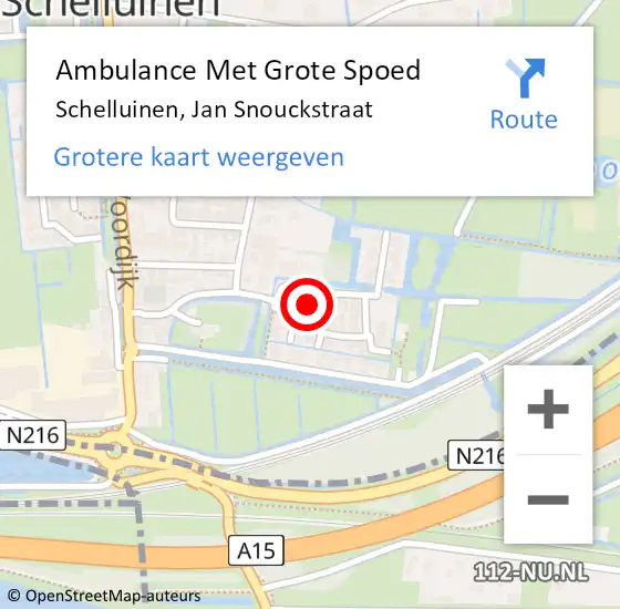 Locatie op kaart van de 112 melding: Ambulance Met Grote Spoed Naar Schelluinen, Jan Snouckstraat op 10 februari 2022 23:35