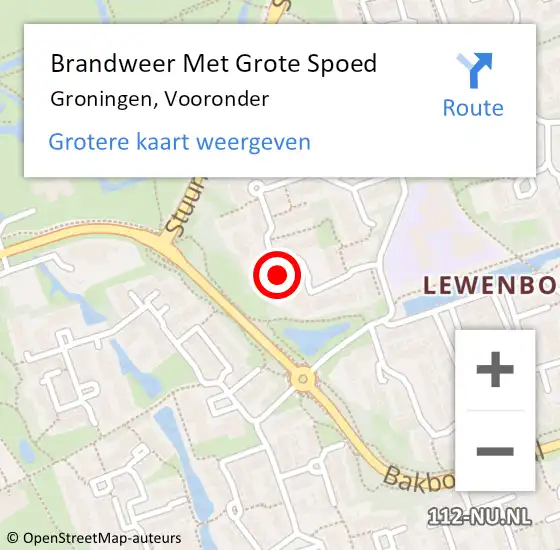 Locatie op kaart van de 112 melding: Brandweer Met Grote Spoed Naar Groningen, Vooronder op 11 februari 2022 00:22