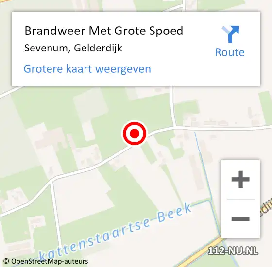 Locatie op kaart van de 112 melding: Brandweer Met Grote Spoed Naar Sevenum, Gelderdijk op 11 februari 2022 01:40