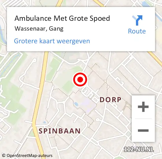 Locatie op kaart van de 112 melding: Ambulance Met Grote Spoed Naar Wassenaar, Gang op 11 februari 2022 02:47