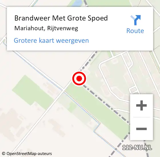 Locatie op kaart van de 112 melding: Brandweer Met Grote Spoed Naar Mariahout, Rijtvenweg op 11 februari 2022 02:50