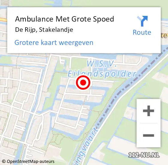 Locatie op kaart van de 112 melding: Ambulance Met Grote Spoed Naar De Rijp, Stakelandje op 11 februari 2022 05:43