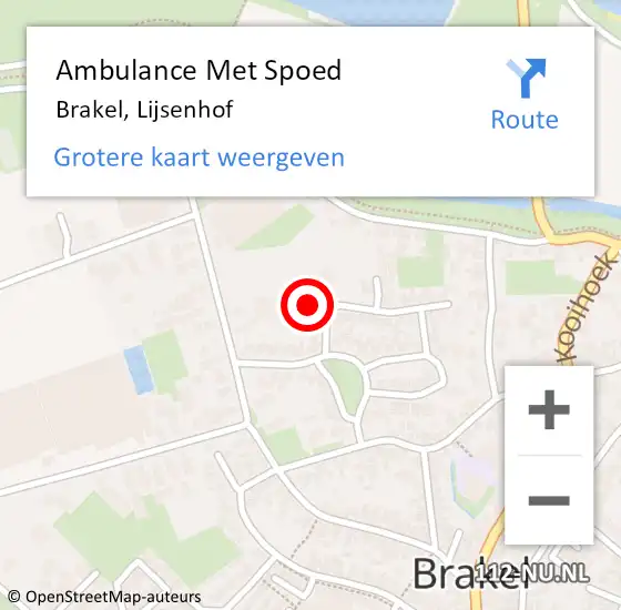 Locatie op kaart van de 112 melding: Ambulance Met Spoed Naar Brakel, Lijsenhof op 11 februari 2022 07:46