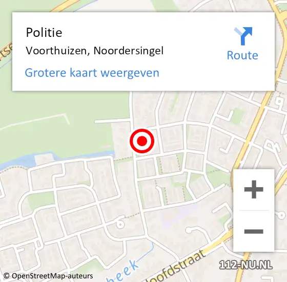 Locatie op kaart van de 112 melding: Politie Voorthuizen, Noordersingel op 11 februari 2022 07:53