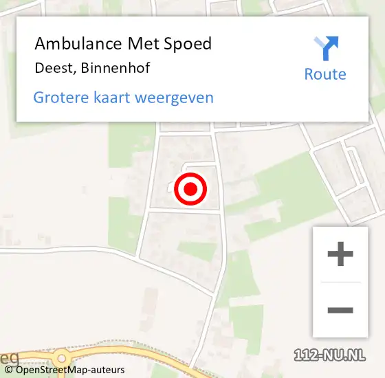 Locatie op kaart van de 112 melding: Ambulance Met Spoed Naar Deest, Binnenhof op 11 februari 2022 08:30